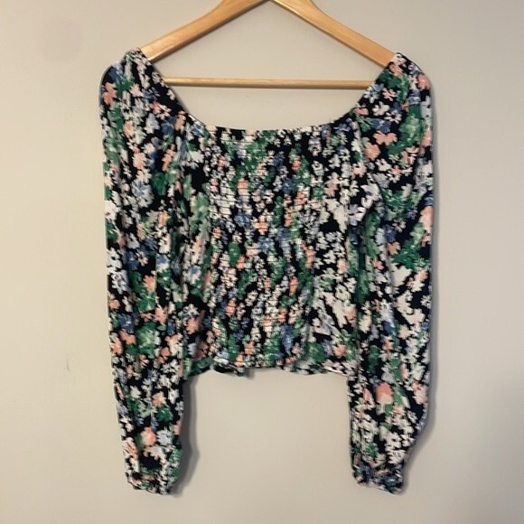 H&M Floral Puff Sleeve Top XXS - Picture 6 of 7